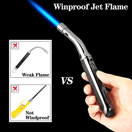 Yeuligo Torch Lighters, 7.6in Long Butane Lighter with Visible Window, Adjustable and Refillable