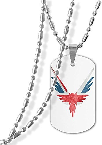 Logan Paul Parrot British Flag Military Dog Tag Personalized Military Army Dog Tag Pendant Necklace With 23 Inches Ball Chain
