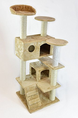52" New Cat Tree Condo Furniture Scratcher Beige