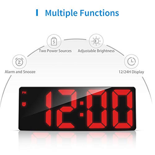 meross LED Digital Alarm Clock, Simple Design Desk Clock with Easy to
