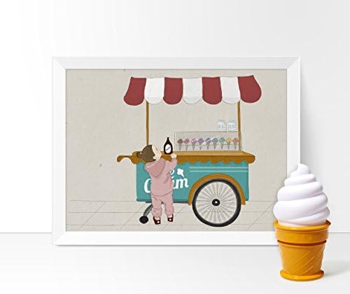 Ice cream Nursery Decor Art Print, Modern Wall Art Poster 8"x12"
