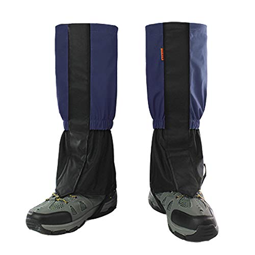 BMHNOONE Leg Gaiters, Adjustable and Waterproof Snow Boot Gaiters（Shaft Height 17.3"） for Hiking, Walking, Hunting, Mountain Climbing and Snowshoeing （Navy Blue） - Thumbnail 5