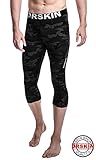 [DRSKIN] Tight 3/4 Compression Pants Base Layer Running Pants Men Women (M, MBB811)