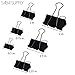 Binder Clips Paper Clamp - Assorted Sizes 100 Count (Black) Heavy Duty Metal Clip | Perfect for Home & Office