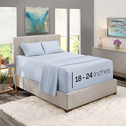 Nestl Twin Size Sheet Set, 4 Piece Extra Deep Pocket (18-24 inches), Microfiber…