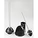 mDesign Bathroom Toilet Brush and Plunger Compact Combo Set - Black/Brushed