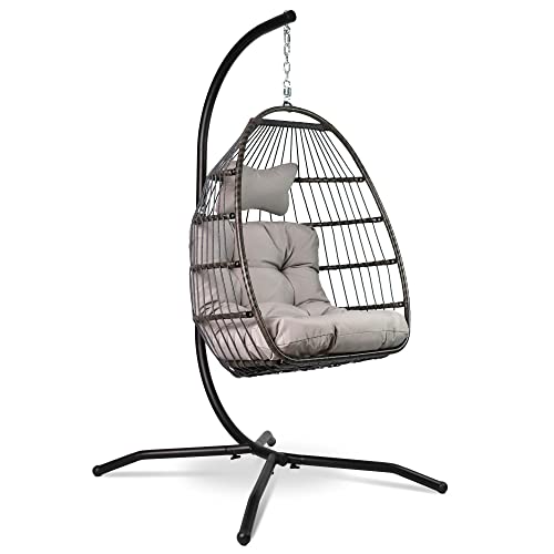 VITA5 Hängesessel mit Gestell - Rattan Egg Chair - Indoor & Outdoor