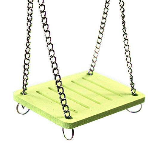 Aolvo Dwarf Hamster Toys, Colored Hanging Swing/Hammock/House/Hideout/Bed with Bell for Syrian Hamster, Big Cage Nest Habitat Accessories for Hedgehog, Guinea Pig, Sugar Glider, Chinchilla - Green - Thumbnail 7