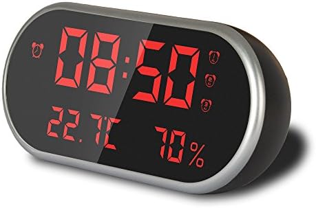 Samchung Digital Electronic Alarm Clock With USB, Large LED Display - Three Alarm Clocks Can Be Set - Thermometer Alarm Clock - Humidity Alarm Clock - With USB Charger