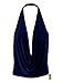 Simlu Womens Lightweight Sexy Drape Backless Cowlneck Low Cut Halter Top with Stretch