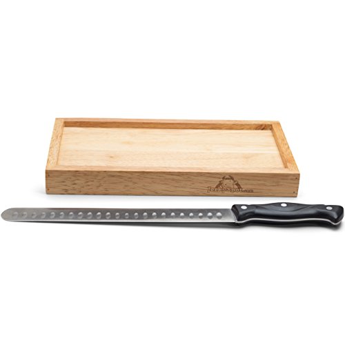 image for JerkySpot Jerky Cutting Board & 14 inch Slicing Knife - Make Your Own 