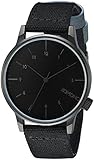 KOMONO Unisex KOM-W2121 Winston Heritage Series Black Stainless Steel Watch with Black and Blue Band