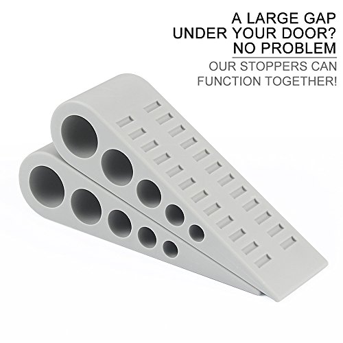 image for Rubber Door Stopper By Paissite, Heavy Duty Door Stop Wedge With Decor
