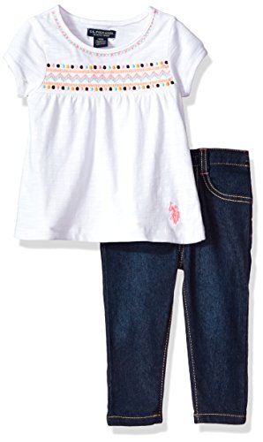 U.S. Polo Assn. Baby Girls' Fashion Top and Skort Set