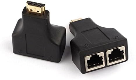 LIQUN HDMI To Dual Port RJ45 Network Cable Extender by Cat 5e / 6 1080p up to 30m Extender Repeater for HDTV HDPC PS3 STB