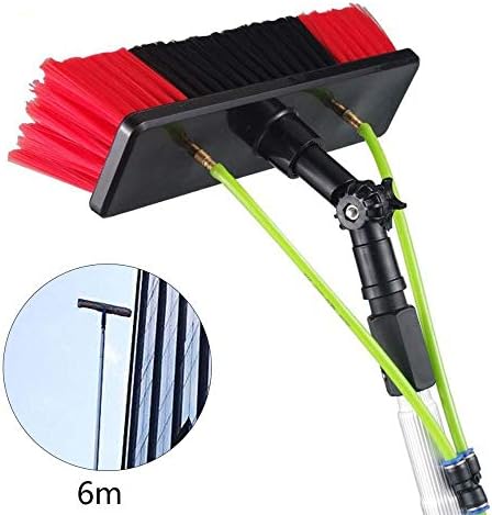 RTVZ 30ft Window Cleaning Pole Water Fed Telescopic Brush Extendable Cleaner Conservatory Roof，Black,6m