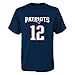 NFL New England Patriots Tom Brady # 26 Youth Boys 8-20 Name & Number Short Sleeve Tee, Medium (10/12), Navy