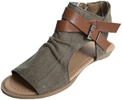 CieKen Women Shoes Gladiator Back Zip Closure Moderate Heels Sandal