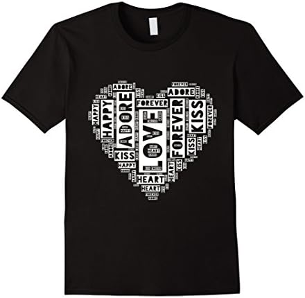 White Love Word Heart Tshirt