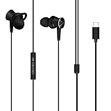 Type C Headphones Ecoker Hi-Fi Digital Stereo Earbuds in-Ear Noise Cancelling Sports Earphones with Mic for Google Pixel 2/3/XL, Huawei Mate 10/P20/Pro, Moto Z/2/3, HTC U11/12, Essential PH-1 - Black