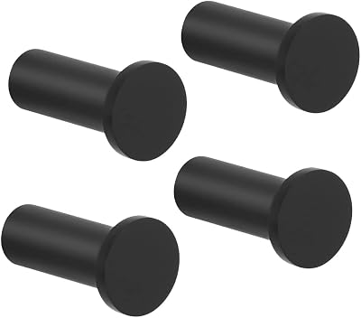 SAYAYO 4P Black SUS304 Stainless Steel Wall Mounted Coat Hooks Heavy Duty 33lbs