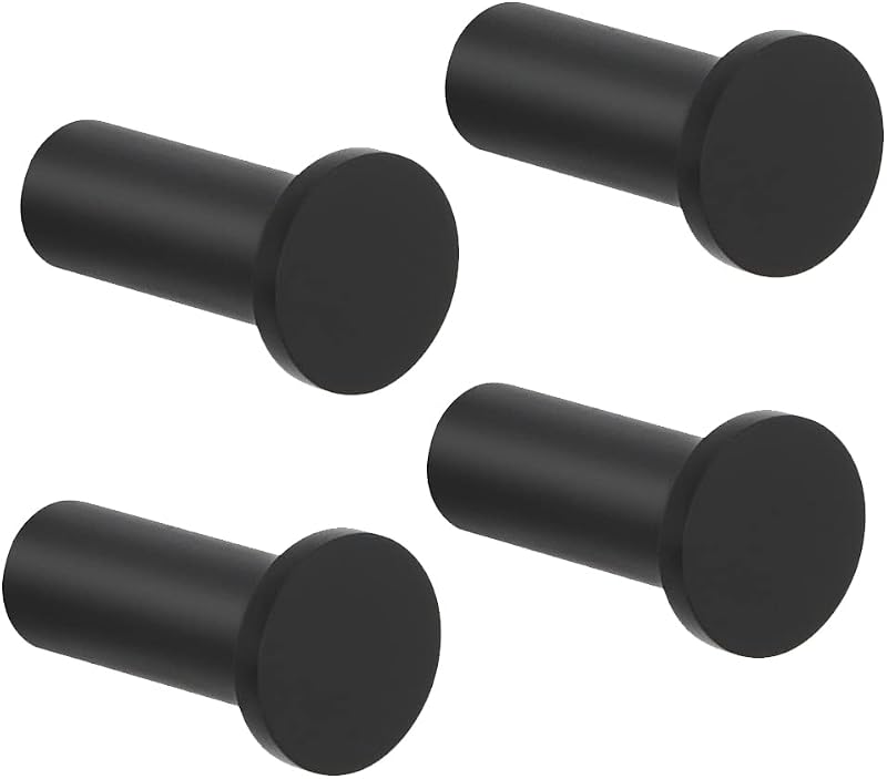SAYAYO 4P Black SUS304 Stainless Steel Wall Mounted Coat Hooks Heavy Duty 33lbs