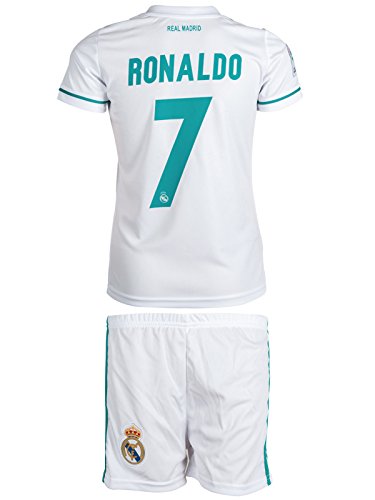Real Madrid #7 Ronaldo 2017 2018 Home White Kids Jersey (XL)