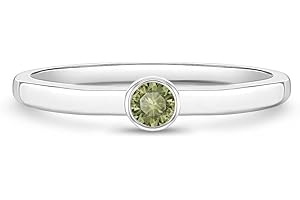 In Season Jewelry Simulated Birthstone Bezel Baby Rings - Hypoallergenic 925 Sterling Silver Cubic Zirconia Girls Rings - Com