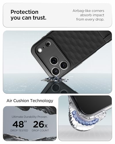 Spigen Parallax S MagFit for iPhone 17 Pro MAX case cover MagSafe compatible [Built-in Kick stand] - Matte Black