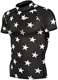 JustOneStyle Men's 070 Skin Compression Base Layer Star T Shirt Short Sleeve