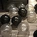 Mayen 60 Pcs 12 Inch Black and Silver Latex Balloons Set, Silver Confetti and Black Agate Marble Balloons for Birthday Party Decoration Wedding Baby Shower Graduation Bachelorette Balloon Garland Arch
