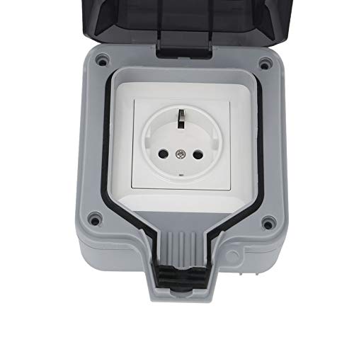 Shoze Außensteckdose Steckdose IP66 Wetterfest Staubdicht Feuchtraum Aufputz Schutzkontakt für den Außenbereich mit… – Bild 8