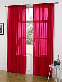 Argos Set Of 2 Colour Match Pair Of Voile Curtains 150 X 229 Cm