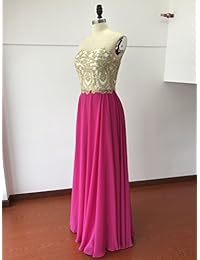 BRL MALL - Vestido largo de baile, color dorado