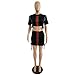 Metup Women 2 Piece Outfits Short Sleeve Crop Top Side Lace up Mini Skirt Club Dress