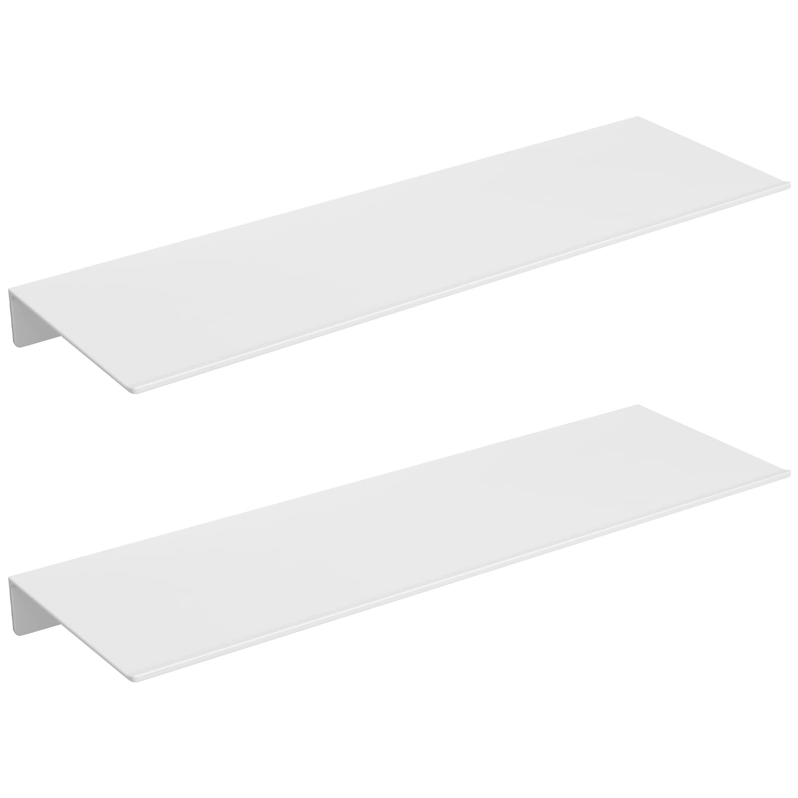 Photo 1 of Danpoo White Floating Shelves for Wall Storage, Metal Wall Shelves for Living Room, Bathroom, Kitchen, 16” Long Display Shelves for Collectibles(2 PCS)