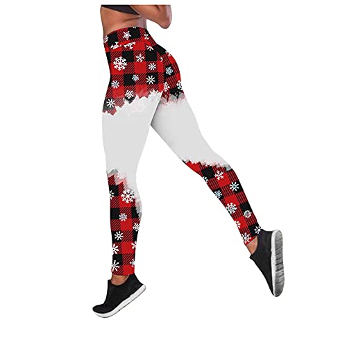 Women\'s Christmas Leggings Custom Santa Claus Snowman Party Leggings Skinny Pants For Yoga Running Pilates Gym (Red03, M)