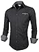 TAM WARE Mens Classic Slim Fit Contrast Inner Long Sleeve Dress Shirts TWNMS310S-8219-CHARCOAL-US M
