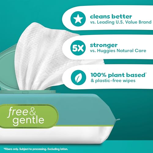 Pampers Ultra Clean Baby Wipes (Previously 'Free & Gentle'), 99% Water, Hypoallergenic, Unscented, 100% Plant Based, Plastic-Free, 936 Baby Wipes Total (12X Flip-Top Packs) [Packaging May Vary]