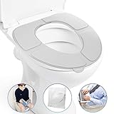 Gimars Newest Reusable Silicon Folding Public Adults Teens Travel Toilet Potty Seat Covers Protectors,Gray
