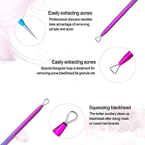 Blackhead Remover Pimple Comedone Extractor Tool Treatment for Blemish, Whitehead, Zit Removing for Risk Free Nose Face Skin 7-PCS Acne Removal Kit