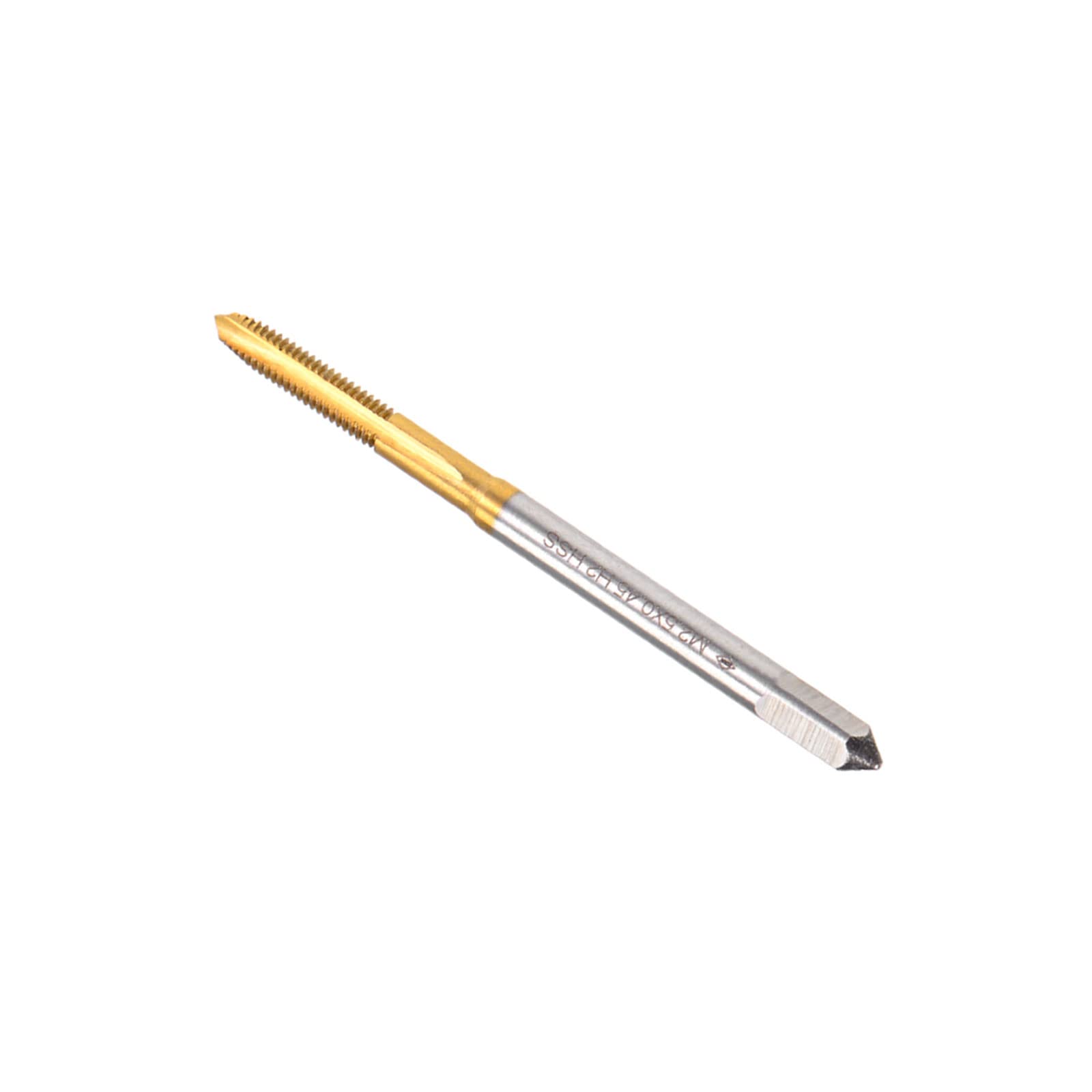 CoCud Spiral Point Taps, Metric M2.5 x 0.45 Thread, Titanium Coated High Speed Steel 6542 Screw Milling Threading Tap - (Applications: for Tapping Drilling Machine), 1-Piece