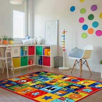 Lavish Street Non-Slip Memory Foam Reversible Waterproof Pingko and Friends Kids Crawling Play Mat (Multicolour, Large)