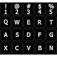 Replacement English US Keyboard Sticker Black Background