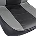 Motor Trend Two Tone PU Leather Car Seat Covers - Black Classic Accent Gray Sides - Premium Leatherette - Front Pair