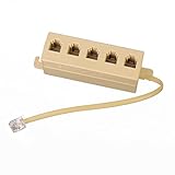 OOOUSE 6 Inches 5 Way Telephone Jack Multiple Phone Modular Outlet Splitter Connector,White