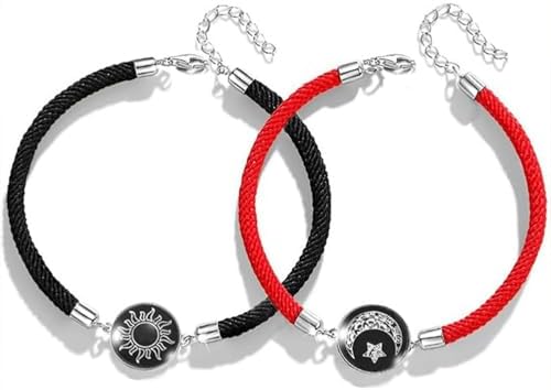 Amazon.com: 2pc Sun Moon Luminous Wristband Couple Rope Bracelet