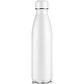 Volhoply 25oz Insulated Water Bottle 1/2/4 Pack, Double Wall Stainless Steel Vacuum Bottles, Keeps Cold & Hot, BPA Free Leak Proof Bottles (White,1 Pack)