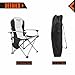 KingCamp Camping Heavy Duty Folding Oversize Padded Director's Chair with Carry Cooler Bag, Black&Grey, Black
