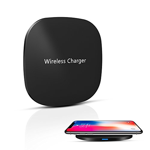 iPhone x Wireless Charger, 10W Qi Fast Wireless Charge Charging Pad for Samsung Galaxy S9 S8 S8 plus S7 edge Note 8, iPhone 8 8plus, and All Qi-Enabled Phones with Anti-slip Rubber by LeanKing (Black)